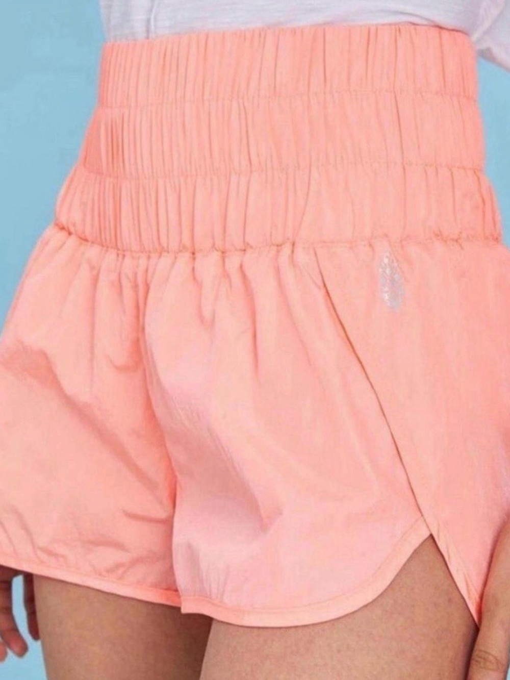 Free People Movement Coral Smocked Waist Running Shorts Built In Briefs S